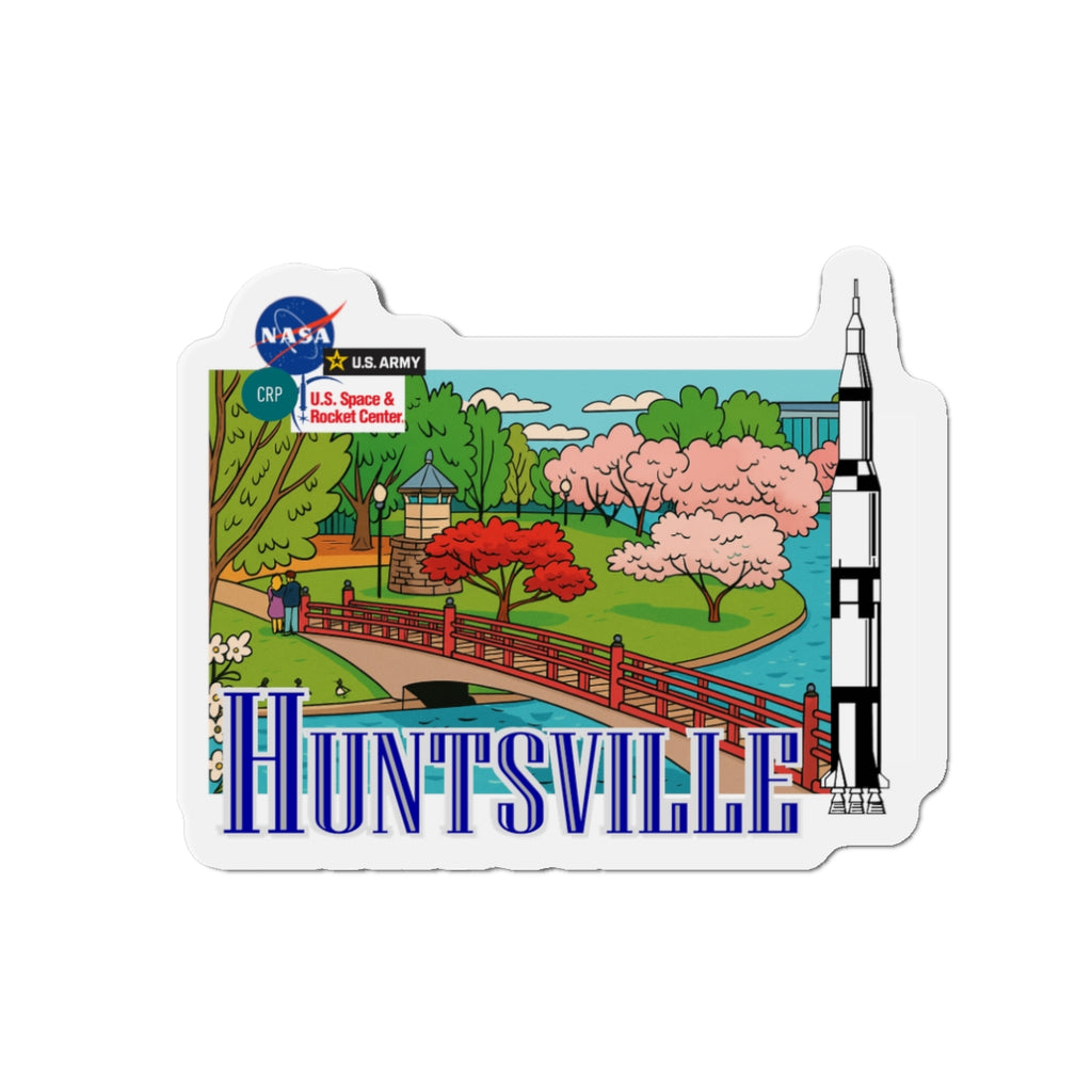 Huntsville Die-Cut Magnet | Unique Souvenir, Decorative Fridge Magnet, Gift for Travelers, Home Decor, Collectible