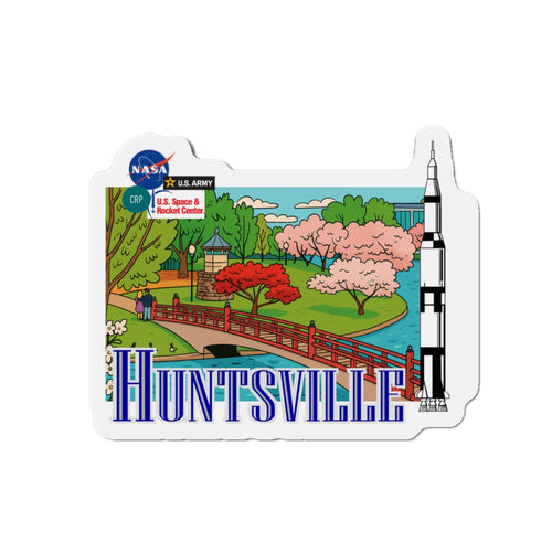 Huntsville Die-Cut Magnet | Unique Souvenir, Decorative Fridge Magnet, Gift for Travelers, Home Decor, Collectible